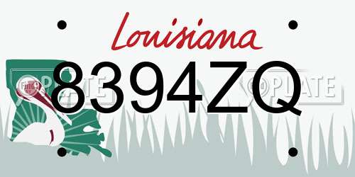 8394ZQ Louisiana License Plate