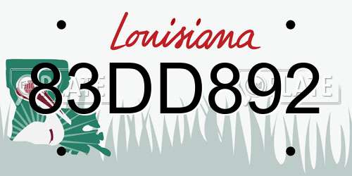83DD892 Louisiana License Plate