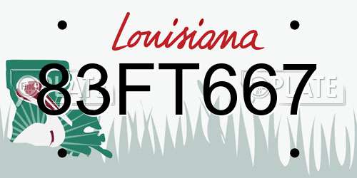 83FT667 Louisiana License Plate
