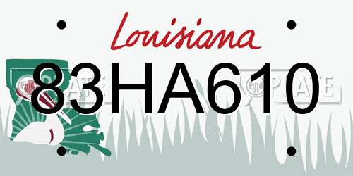 83HA610 Louisiana License Plate