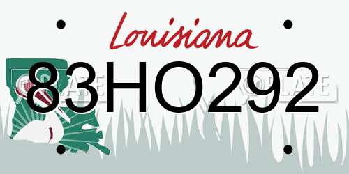 83HO292 Louisiana License Plate