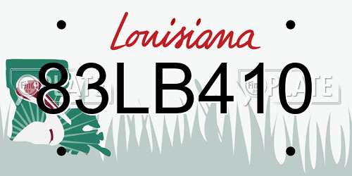 83LB410 Louisiana License Plate