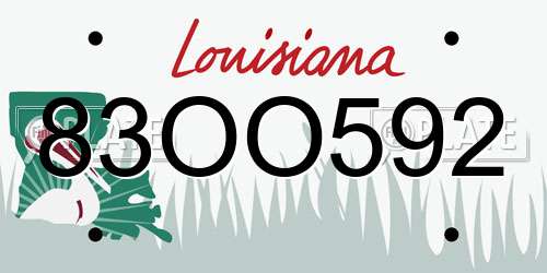 83OO592 Louisiana License Plate