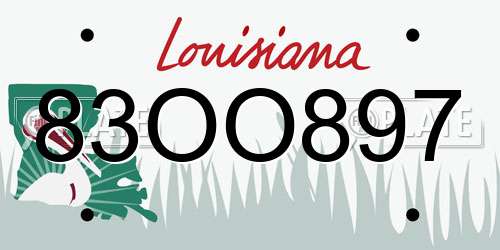 83OO897 Louisiana License Plate
