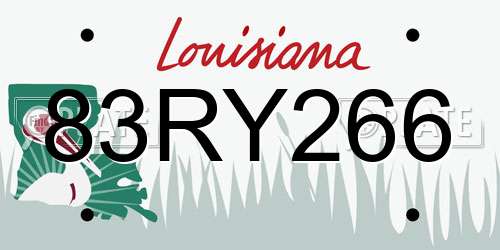 83RY266 Louisiana License Plate