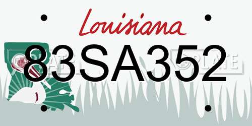 83SA352 Louisiana License Plate
