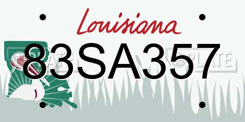 83SA357 Louisiana License Plate