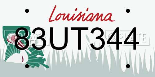 83UT344 Louisiana License Plate