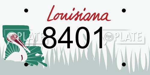 8401 Louisiana License Plate
