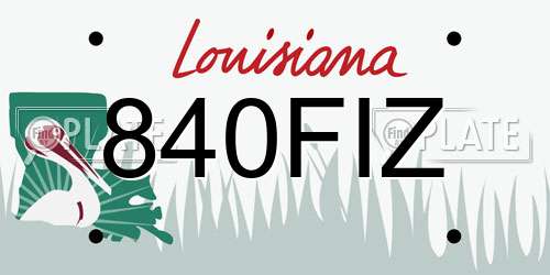 840FIZ Louisiana License Plate