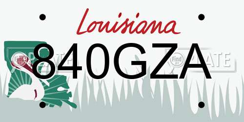 840GZA Louisiana License Plate