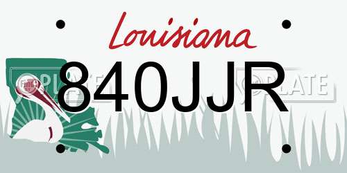 840JJR Louisiana License Plate