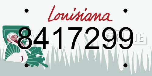 8417299 Louisiana License Plate