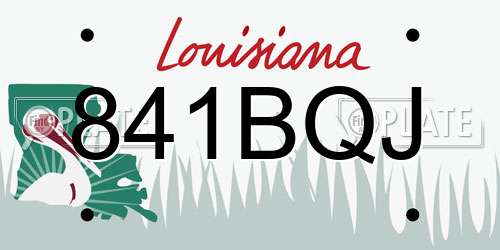 841BQJ Louisiana License Plate