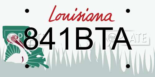 841BTA Louisiana License Plate