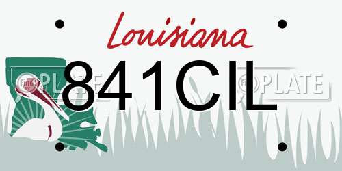 841CIL Louisiana License Plate