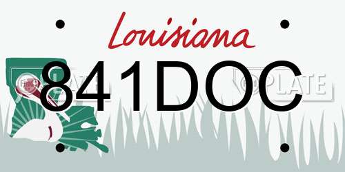 841DOC Louisiana License Plate