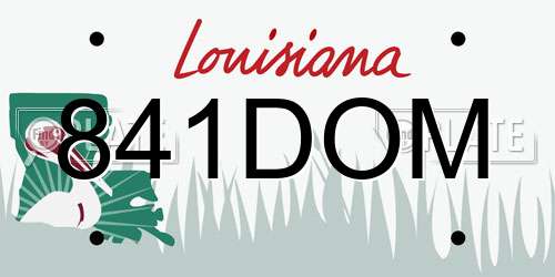 841DOM Louisiana License Plate