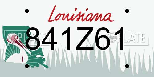 841Z61 Louisiana License Plate