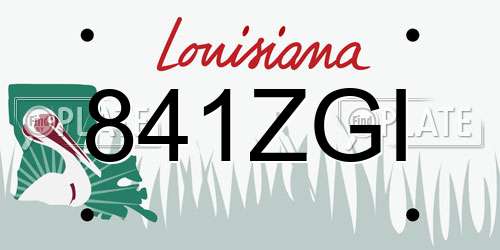 841ZGI Louisiana License Plate
