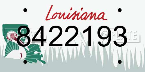8422193 Louisiana License Plate