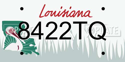 8422TQ Louisiana License Plate