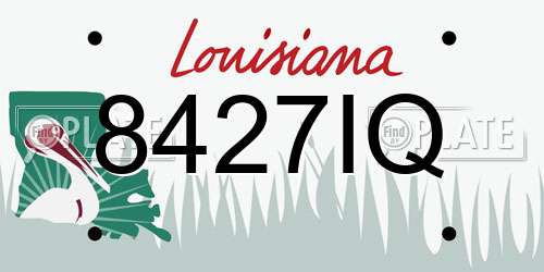 8427IQ Louisiana License Plate