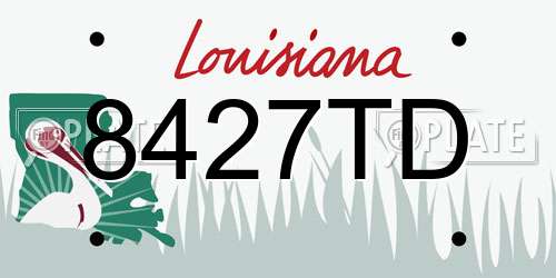 8427TD Louisiana License Plate