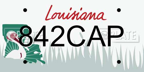 842CAP Louisiana License Plate