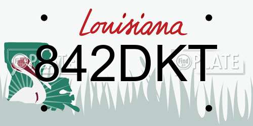 842DKT Louisiana License Plate