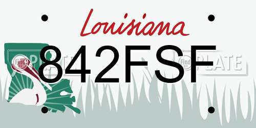 842FSF Louisiana License Plate
