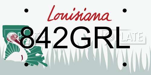 842GRL Louisiana License Plate