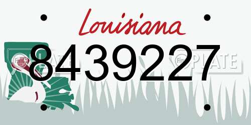 8439227 Louisiana License Plate