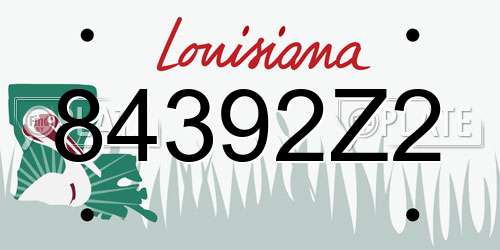 84392Z2 Louisiana License Plate