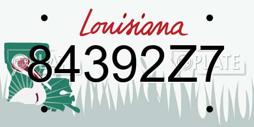 84392Z7 Louisiana License Plate