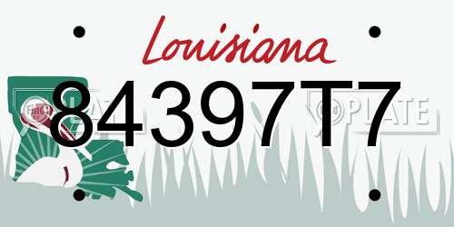 84397T7 Louisiana License Plate
