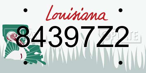 84397Z2 Louisiana License Plate