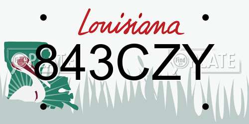 843CZY Louisiana License Plate
