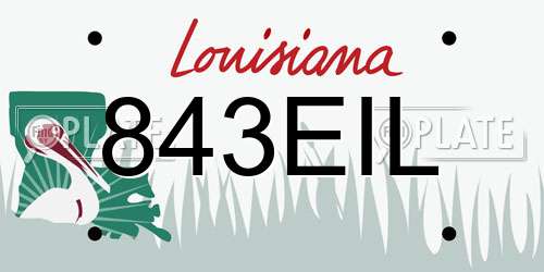 843EIL Louisiana License Plate