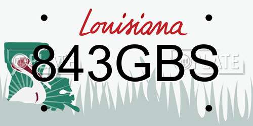 843GBS Louisiana License Plate