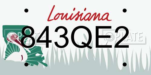 843QE2 Louisiana License Plate