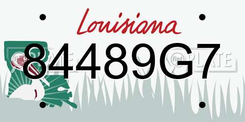 84489G7 Louisiana License Plate