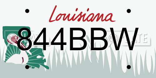 844BBW Louisiana License Plate