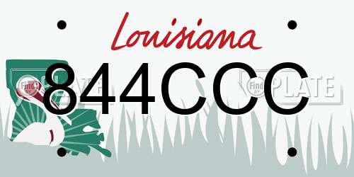 844CCC Louisiana License Plate