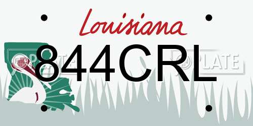 844CRL Louisiana License Plate