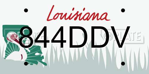 844DDV Louisiana License Plate