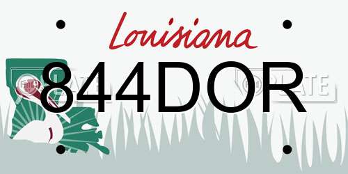 844DOR Louisiana License Plate