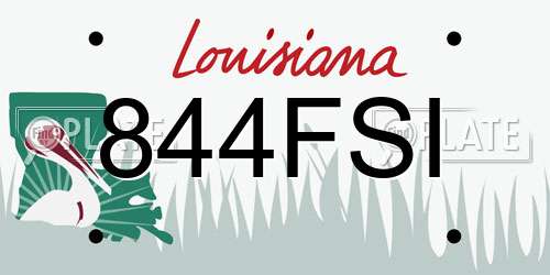 844FSI Louisiana License Plate