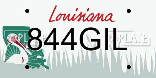 844GIL Louisiana License Plate