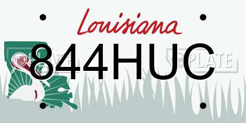 844HUC Louisiana License Plate